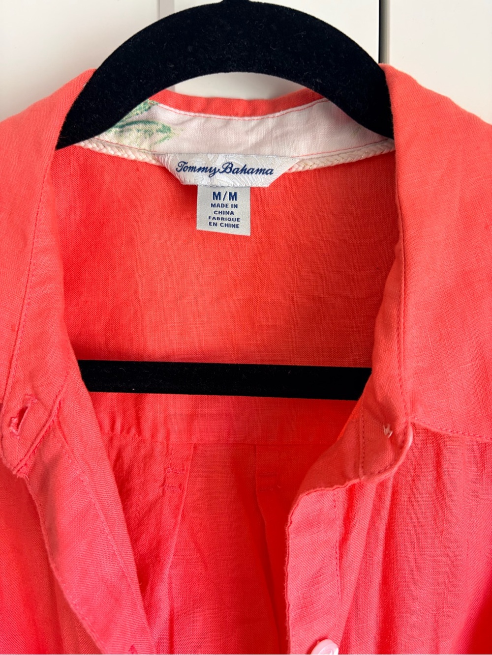 Tommy Bahama Coral Sleeveless Linen Shirt Dress with Self-Tie Waist | M - Picture 5 of 7